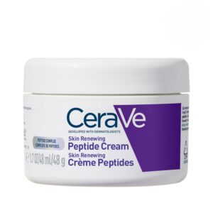 cerave skin renewing night cream, niacinamide, peptide complex, and hyaluronic acid moisturizer for face, 1.7 ounce, packaging may vary