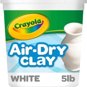 crayola air dry clay (5lbs), teacher supplies, natural white modeling clay for kids, sculpting material, bulk craft supplies for art classrooms