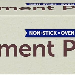 reynolds kitchens unbleached parchment paper roll, non stick parchment paper for cooking and baking, oven safe up to 425 degrees, chlorine free, 45 feet x 12 inches, 45 total sq. ft.